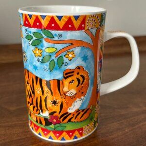 Dunoon "Animal Magic" Tiger Mug Louise Rawlings England Vintage Bone China Cup